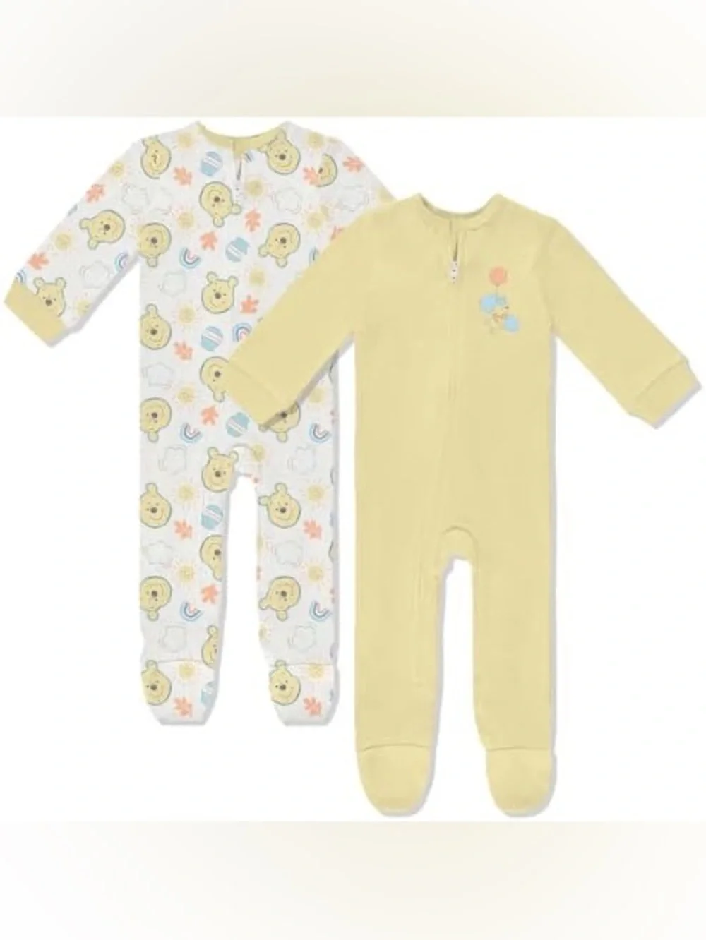 Disney Yellow Baby Footed One-Piece Sleepers - 2-Pack